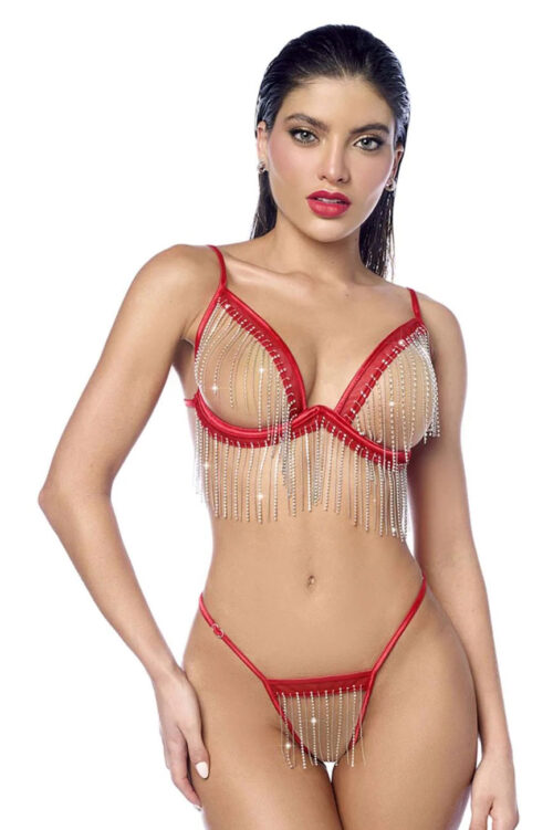 Beginner Bondage Two Piece Set - Small/Medium Red By Mapale