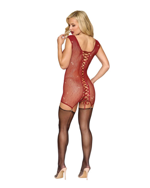 Garter Slip Dmnd - One Size - Red By Dreamgirl