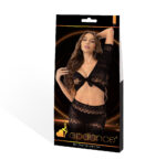 clit stimulation 2 Piece Crop Top and Skirt Set Black by Lapdance