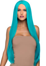33 inch long straight center part wig - raspberry Blue by Leg Avenue
