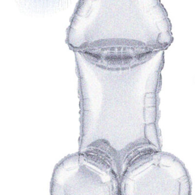 adult sex gag gifts Glitterati Disco Penis 3 Foot Mylar Balloon by Little Genie (front view)