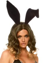 bendable velvet bunny rabbit ears - black by Leg Avenue