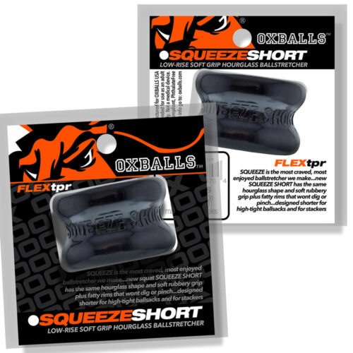 Ball Stretcher Cock Ring Steel Squeeze Short Ballstretcher Black By Oxballs