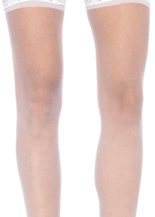 Lace Thigh Highs Sheer White By Leg Avenue