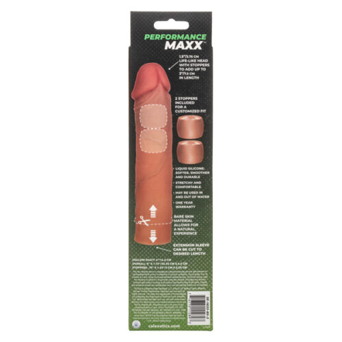 Penis Extender Performance Maxx Liquid Silicone Extension System Brown By Calexotics