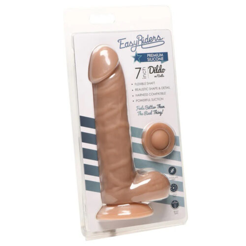 7 Inch Dildo Easy Riders 7&Quot; Silicone With Balls Tan By Curve Toys