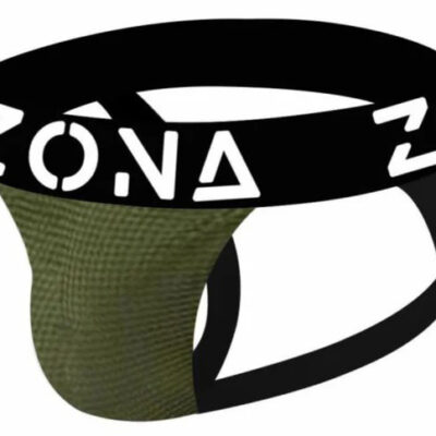 mens undies with cock ring Army Edge Jockstrap Green by Zona Mens Underwear