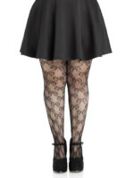 rainbow fishnet tights Plus Bow Net Black by Leg Avenue