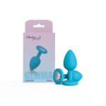 best anal plug women Gemma Clear Iridescent Gem Teal Silicone Teal by Viben