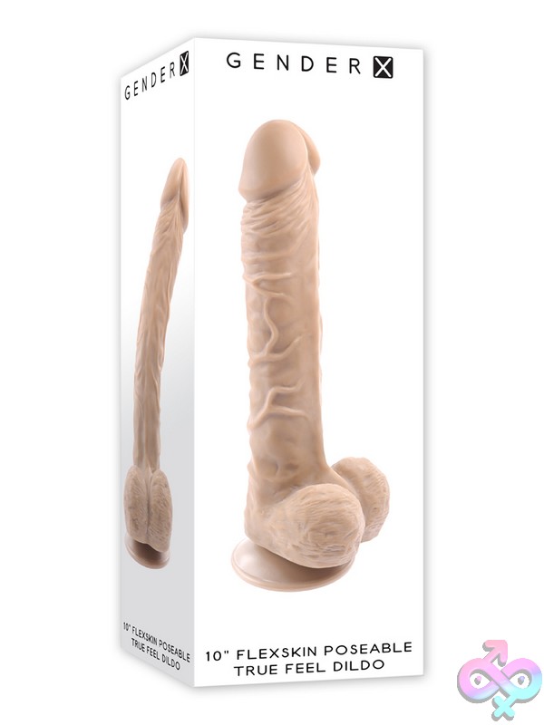 Discreet-Toys-10-Flexskin-Poseable-True-Feel-Dildo-Light-Nu-Gx-Dd-3724-2 Poseable Dual-Density Beige Realistic Dildo With Suction Cup Base By Gender X