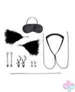 12 Pc Interchangeable Collar and Nipple Clips Set - Black - Image 5