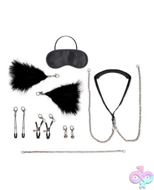 12 Pc Interchangeable Collar And Nipple Clips Set - Black - Image 5