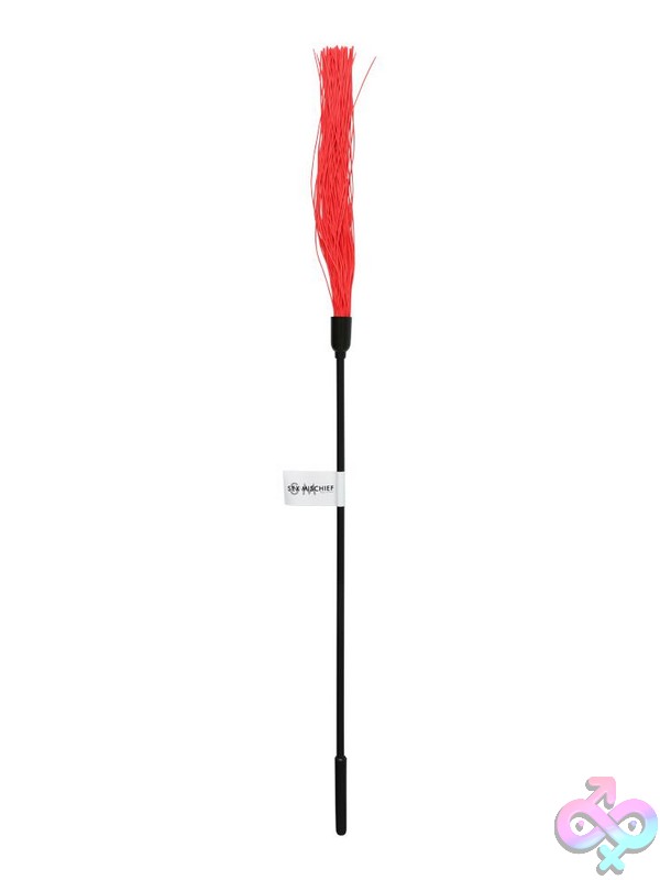 Discreet-Toys-14-Medium-Rubber-Whip-Red-Nu-Ss730-03 14-Inch Medium Red Rubber Whip By Sportsheets Shown Against Neutral Background