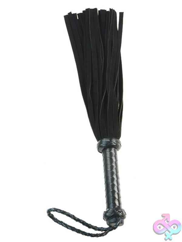Discreet-Toys-18-Mini-36-Suede-Tail-Flogger-Black-Nu-Pc76116 Black 36-Tail Genuine Suede Leather Flogger With Herringbone Weave Handle By S&Amp;Amp;G Pleasure