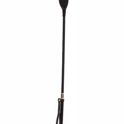 Black PU riding crop with golden tip by S&G Pleasure