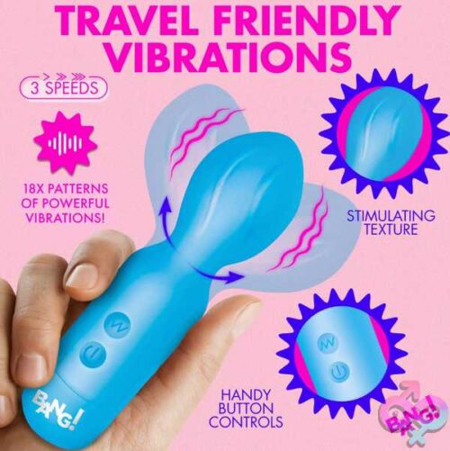 18X Vibrating Silicone Mini Wand - Blue - Image 4
