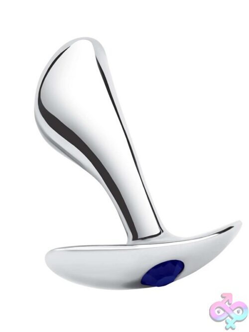 2.5&Quot; Stainless Steel Bling Prostate Massager Plug – White Gem - Image 2