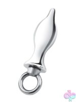 2.5" Stainless Steel Tapered Butt Plug with Loop Handle by Blue Line Men - Image 2