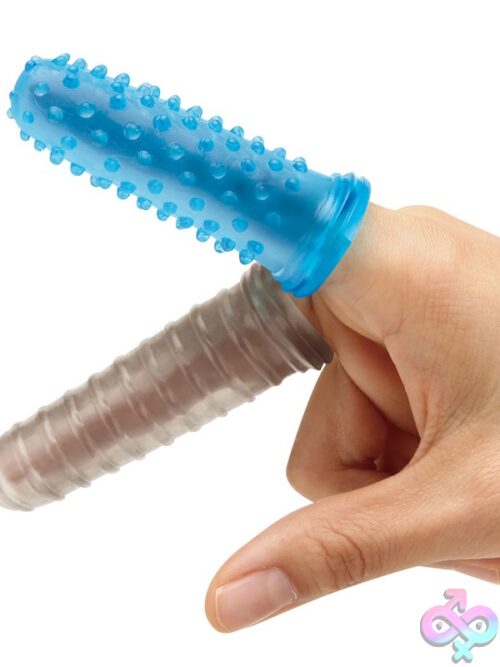 2-Pack Anal Stimulating Finger Sleeves – Blue - Image 2