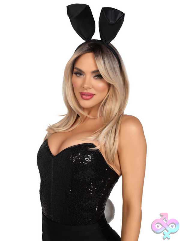 Discreet-Toys-2-Pc-Bunny-Kit-Includes-Pin-On-Tail-And-Headband-Black-La-A2917Blk 2 Pc Bunny Kit, Includes Pin-On Tail And Headband - Image 1