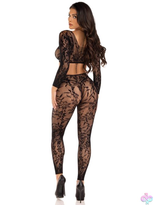 2 Pc Lace Crop Top And Footless Tights - Image 3