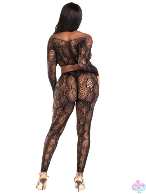 2 Pc Python Net Crop Top And Footless Tights - Image 2