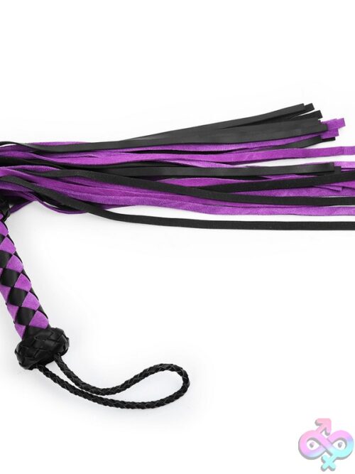22&Quot; Mixed Leather Flogger – Purple - Image 2