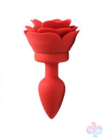 Small Silicone Vibrating Rose Butt Plug With Remote - Image 8