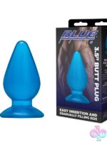Smooth blue silicone butt plug with flared base by Blue Line Men