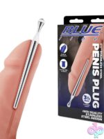 3.5 inch polished silver stainless steel penis plug by Blue Line Men