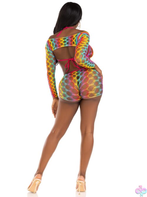 3 Pc Net Bra Top With Shrug And Boy Shorts - Image 4
