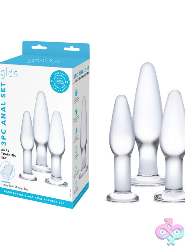 Discreet-Toys-3Pc-Glass-Anal-Training-Set-Nu-Glas-Set-02 Three-Piece Graduated Clear Glass Anal Training Set By Glas