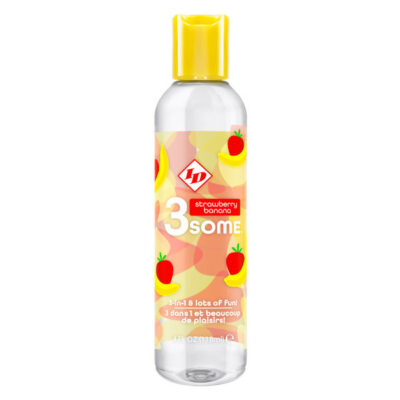 Lubricant Strawberry Banana 3some 3-in-1 by I.D. Lubricants 4 fl oz squeeze bottle