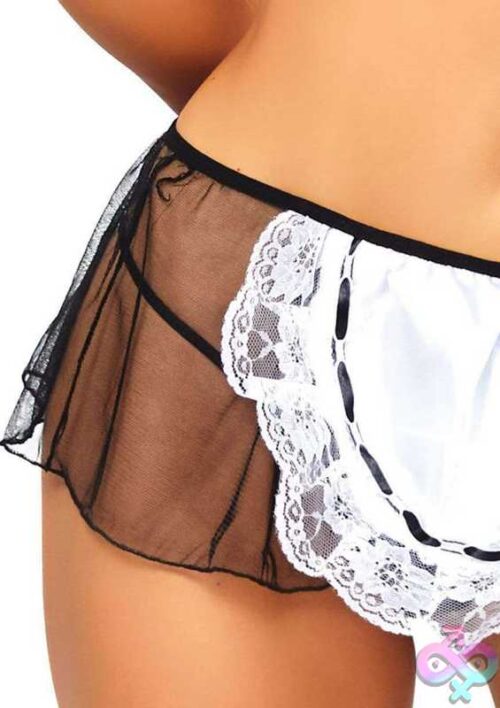 4 Pc Flirty French Maid - One Size - Black/White - Image 2