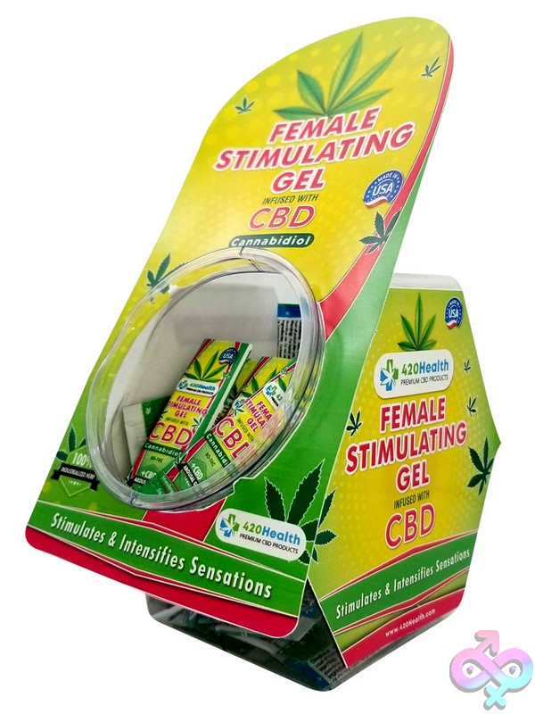Discreet-Toys-420-Health-Cbd-Stimulating-Gel-Smaple-Packet-50Ct-Nu-Ba420Sgspdj 50-Count Display Of Clear Cbd Stimulating Gel Sample Packets By 420 Health
