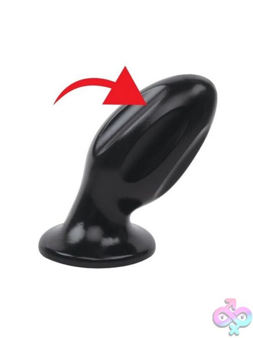 5&Quot; Grooved Butt Plug In Black - Image 3