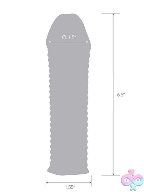 6.5&Quot; Clear Textured Penis Enhancing Sleeve Extension - Image 3