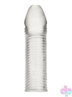 6.5" Wavy Ribbed Penis Extension – Clear - Image 2