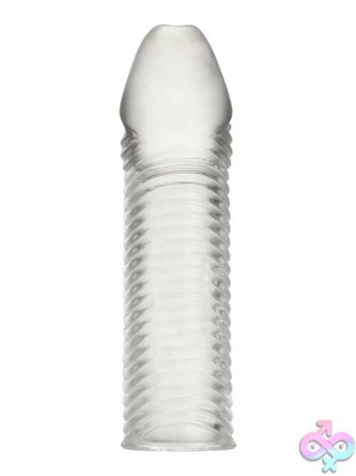 6.5&Quot; Wavy Ribbed Penis Extension – Clear - Image 2