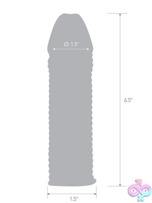 6.5&Quot; Wavy Ribbed Penis Extension – Clear - Image 3