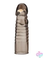 6" Ribbed Realistic Penis Enhancing Sleeve Extension – Clear - Image 2