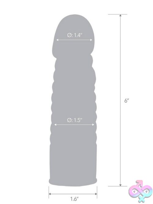 6&Quot; Ribbed Realistic Penis Enhancing Sleeve Extension – Clear - Image 3