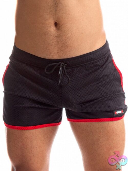 665 Rally Shorts In Black High-Cut Mesh With Drawstring Waist And 665 Logo