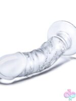 7" Curved Realistic Glass Dildo With Veins - Image 2