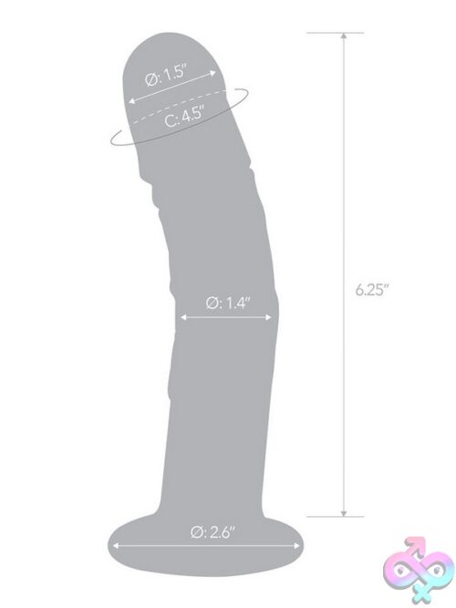 7&Quot; Curved Realistic Glass Dildo With Veins - Image 3