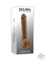 Realistic dark brown bendable dual-density dildo with suction cup base by Selopa