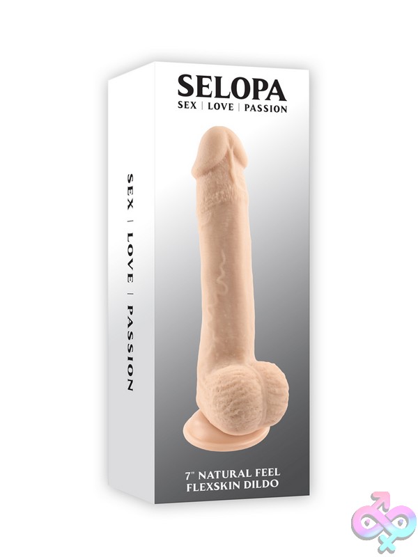 Discreet-Toys-7-Natural-Feel-Flexskin-Dildo-Light-Nu-Sl-Dd-3847-2 Poseable Beige Realistic Dildo With Dual-Layer Flexskin Tpe And Suction Cup Base By Selopa