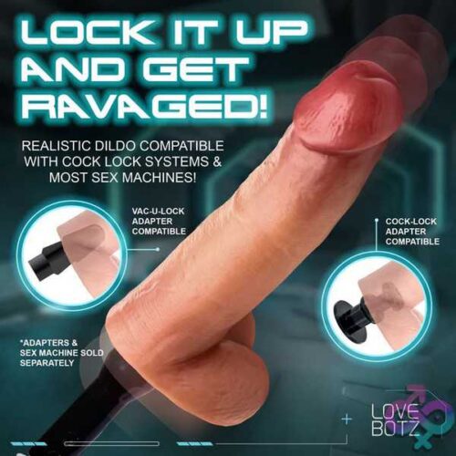 8&Quot; Cock Lock Dildo With Balls - Light - Image 5