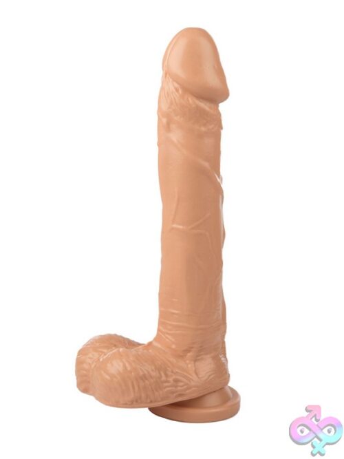 9-Inch Realistic Cock &Amp; Balls Dildo With Suction Cup – Beige - Image 2