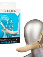 Hands-free adjustable silicone dong in beige by California Exotic Novelties